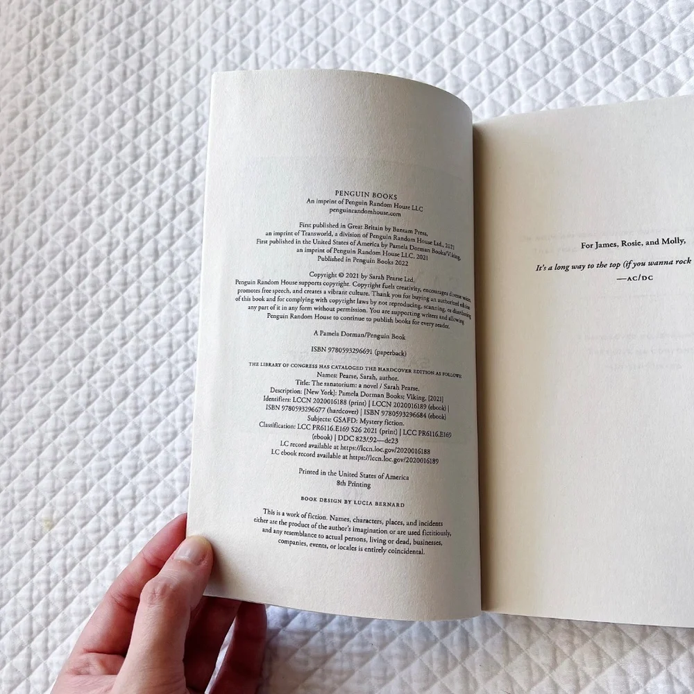 Sarah Pearse The Sanatorium Paperback Book